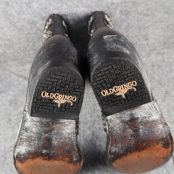 Old Gringo Boots Womens 6 Moto Western Queentia Short Leather Stud Biker Pull On - Picture 13 of 16